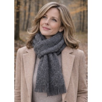 Echarpe mohair Mylène grise fabriquée en France