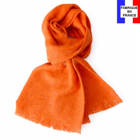 Echarpe mohair Mylène orange fabriquée en France