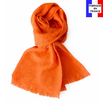 Echarpe mohair Mylène orange fabriquée en France