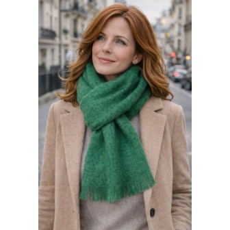 Echarpe mohair Mylène verte fabriquée en France