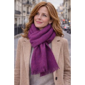 Echarpe mohair Mylène violine fabriquée en France