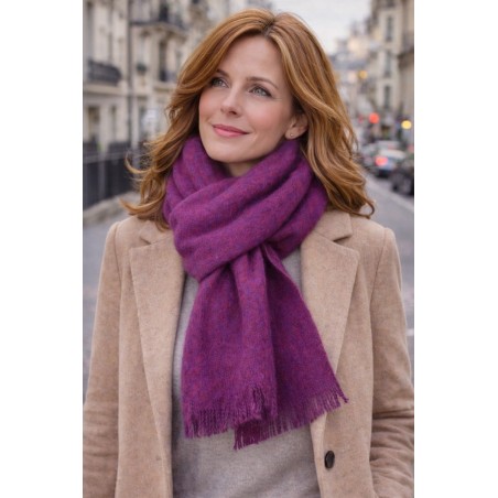 Echarpe mohair Mylène violine fabriquée en France