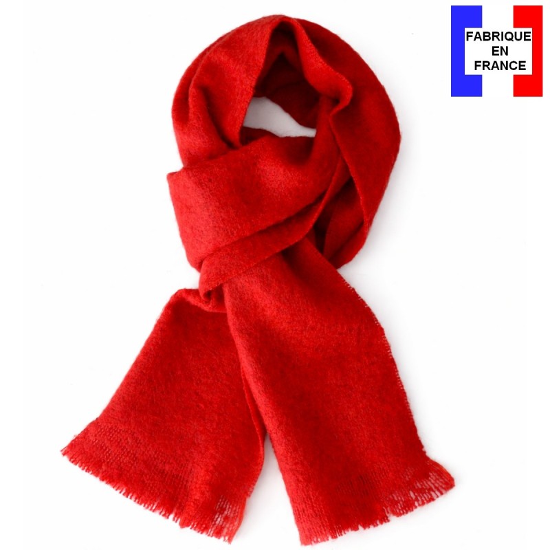 Echarpe mohair Mylène rouge fabriquée en France