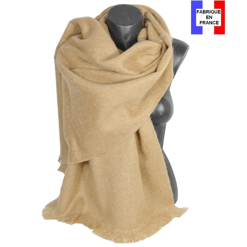 Châle mohair Mylene beige fabriqué en France