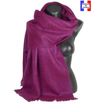 Châle mohair Mylene magenta fabriqué en France