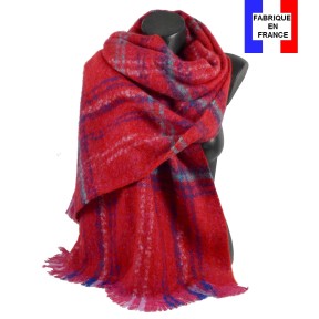 Châle mohair Maestro rouge fabriqué en France