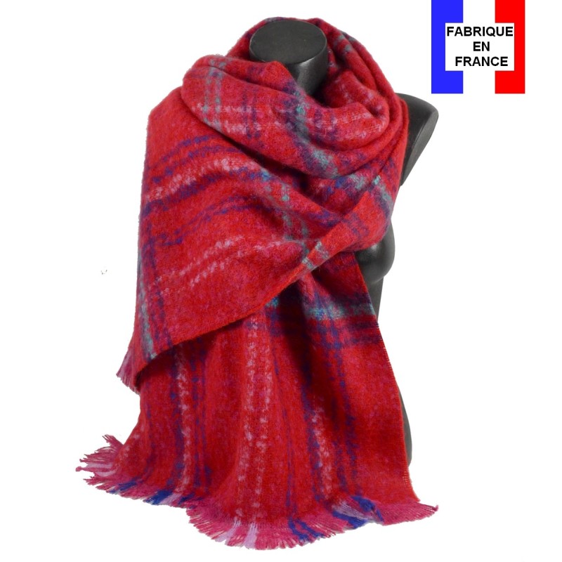 Châle mohair Maestro rouge fabriqué en France