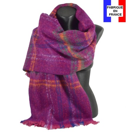 Châle mohair Maestro rose fabriqué en France