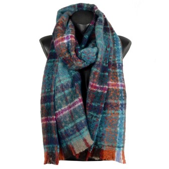 Echarpe mohair Mandarin bleue made in France