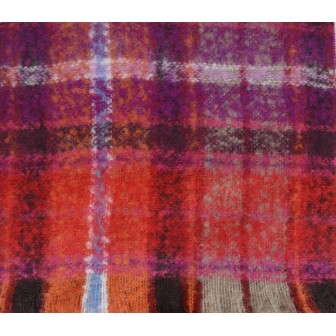 Echarpe mohair Mandarin rouge made in France