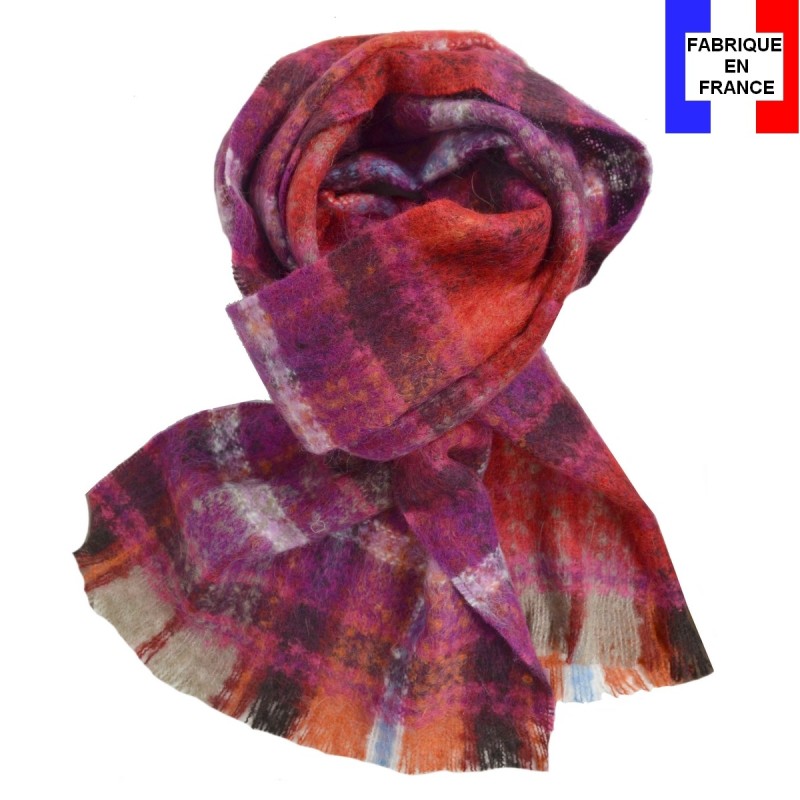 Echarpe mohair Mandarin rouge made in France