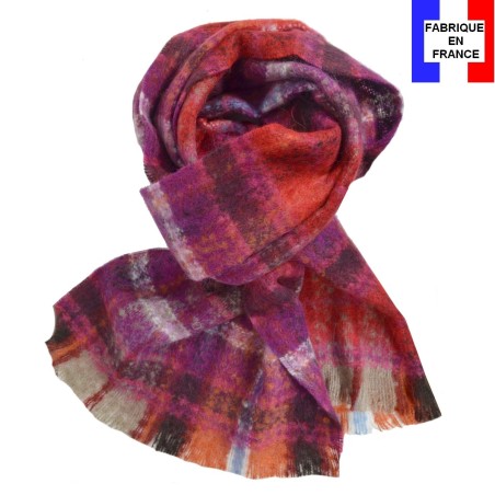 Echarpe mohair Mandarin rouge made in France