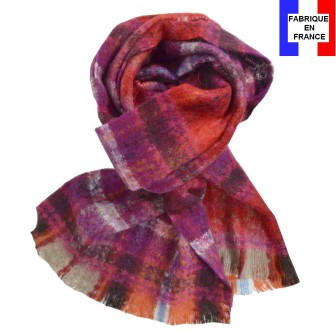Echarpe mohair Mandarin rouge made in France