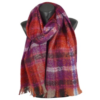 Echarpe mohair Mandarin rouge made in France