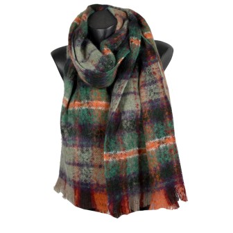 Echarpe mohair Mandarin verte made in France