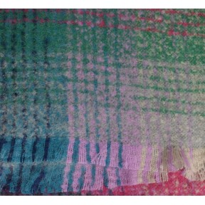 Echarpe mohair Mararita rose verte made in France