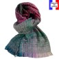 Echarpe mohair Margarita rose verte made in France