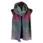 Echarpe mohair Margarita rose verte made in France