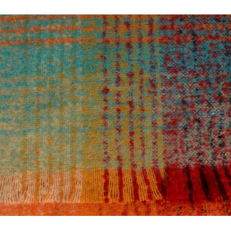 Echarpe mohair Margarita orange verte made in France