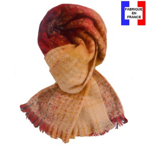 Echarpe mohair Mararita rouge made in France