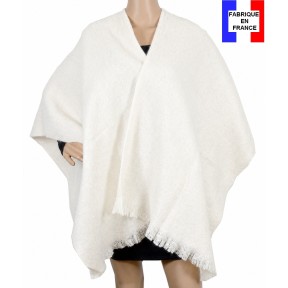 Poncho mohair blanc fabriqué en France