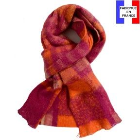 Echarpe mohair Musc rose made in France