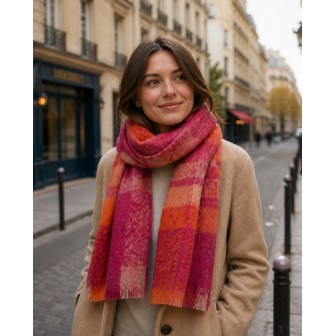 Echarpe mohair Musc rose made in France