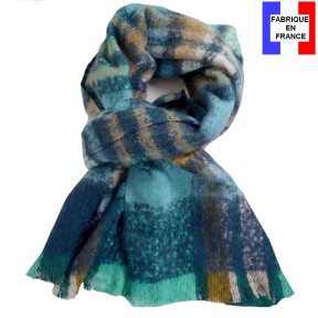 Echarpe mohair Musc bleue made in France
