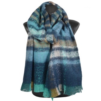 Echarpe mohair Musc bleue made in France
