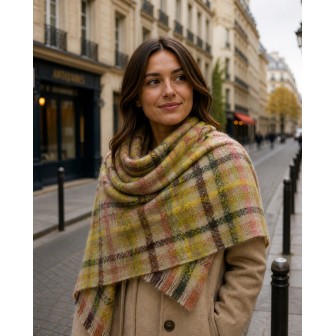 Châle mohair Mascara jaune fabriqué en France