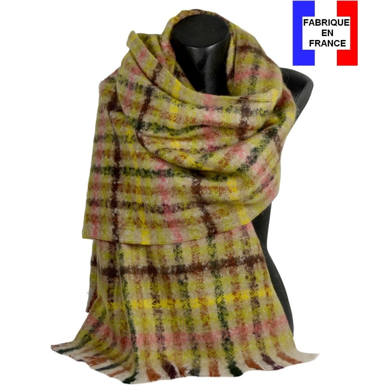 Châle mohair Mascara jaune fabriqué en France