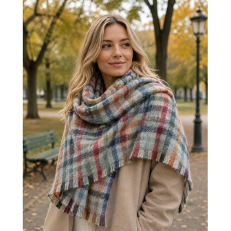 Châle mohair Mascara vert fabriqué en France
