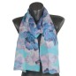 Foulard en soie pivoine bleu fabriqué en France