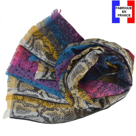Echarpe coton mérinos Boa noir