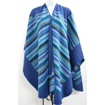 Poncho bleu et vert